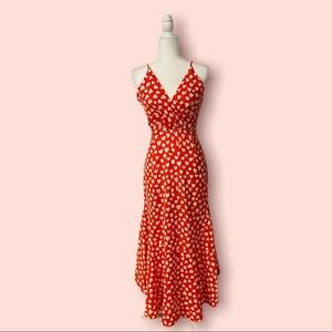 GORGEOUS heart print red maxi dress
